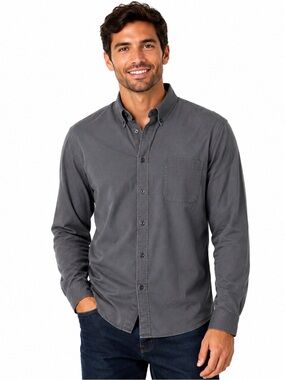 Croft & Barrow Classic Gray Button-Down Shirt — Size XL